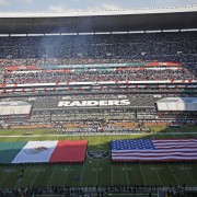 Flags at the NFL Mexico City Game (Courtesy of the Sharon Herald)