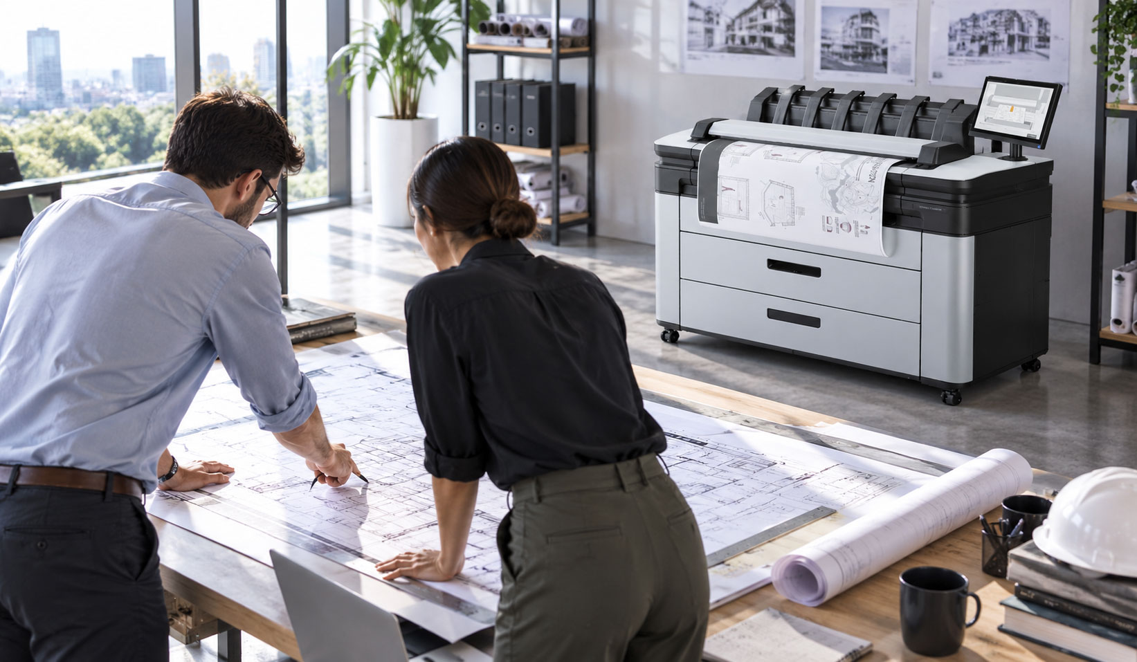 HP DesignJet XL 3600 printer in an office