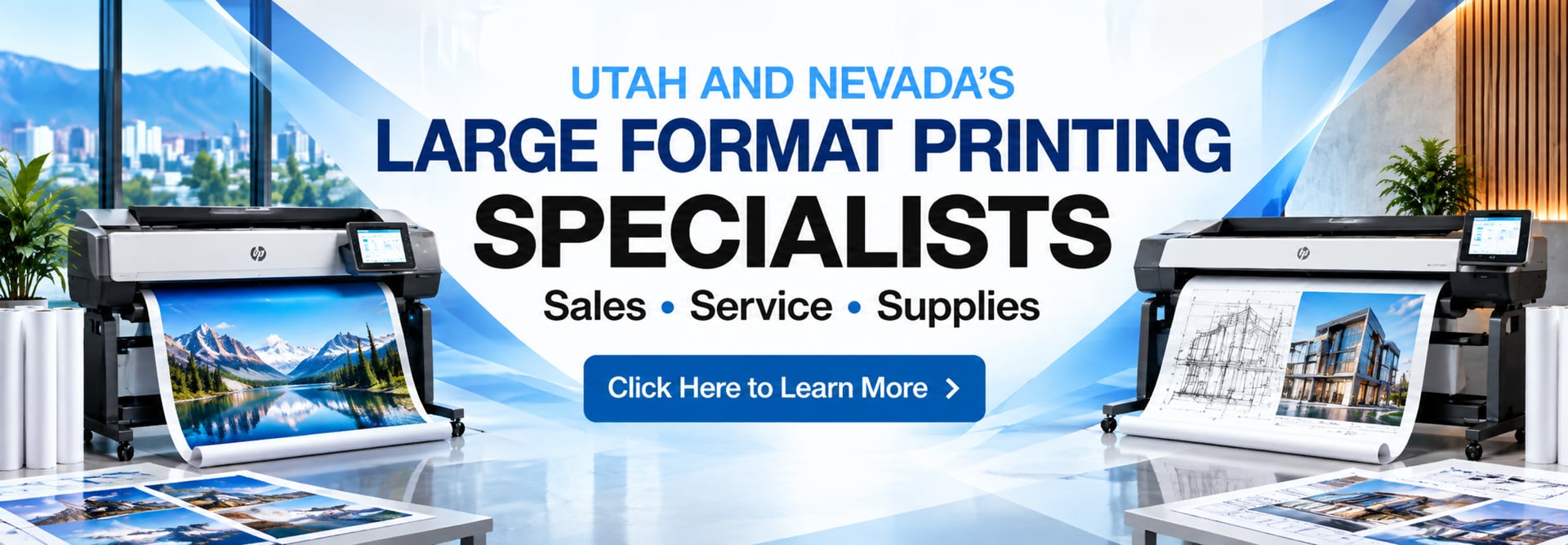 Utah and Nevada's large format printing specialists: sales, service and supplies, with two wide format printers